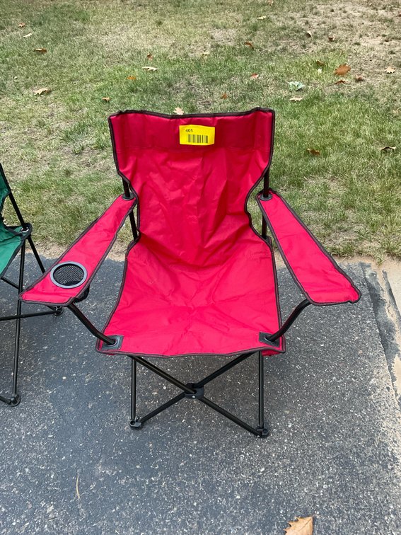 Red folding chair