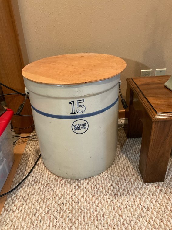 15 gallon blue band crock