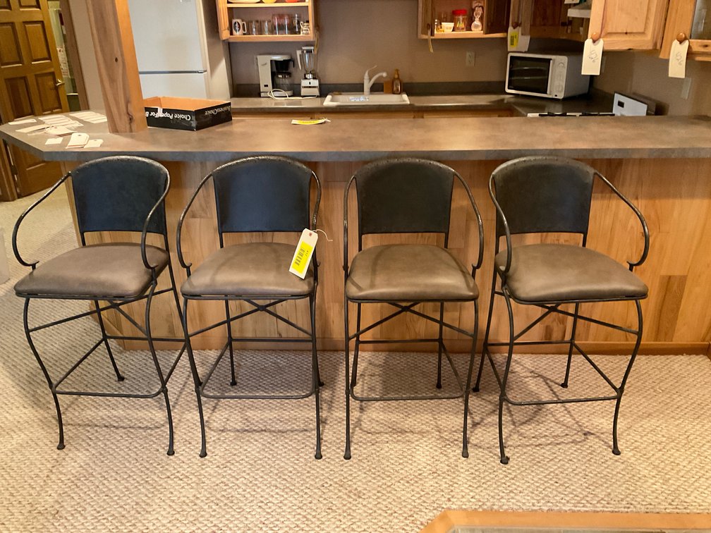 (4) wrought iron barstools