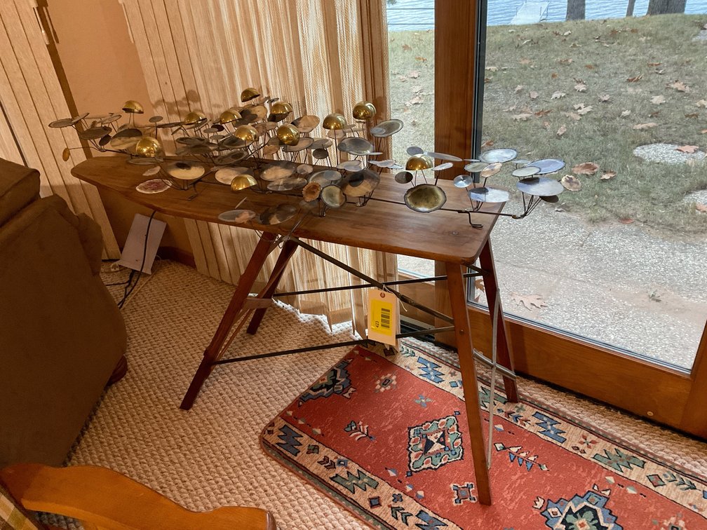 Antique ironing board/wall display