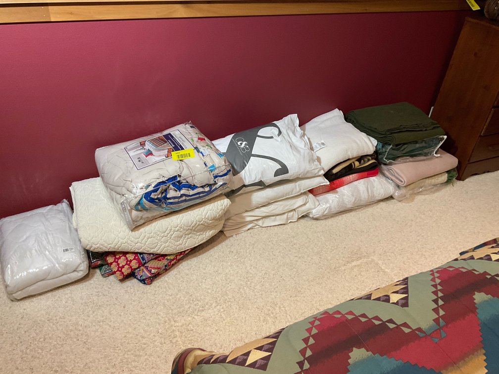 Large amount of bedding