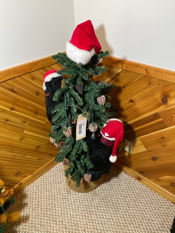 Bears in Christmas tree