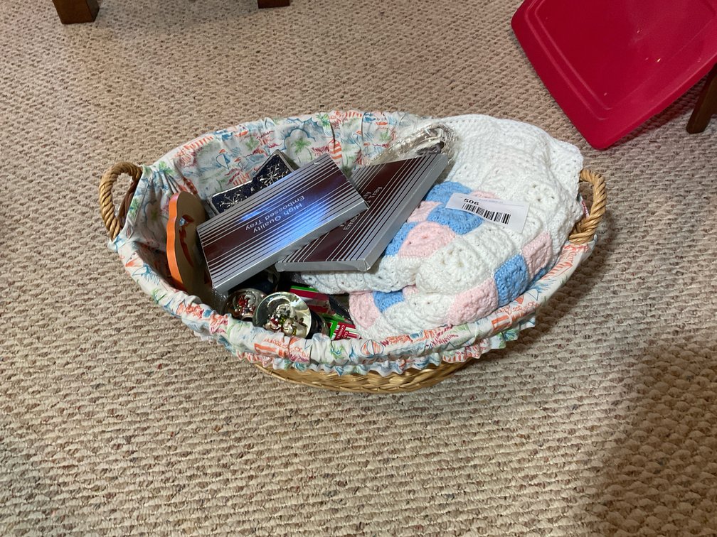 Basket with miscellaneous Christmas