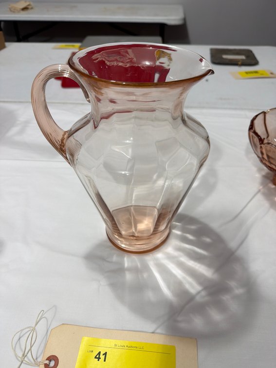 Pink depression pitcher