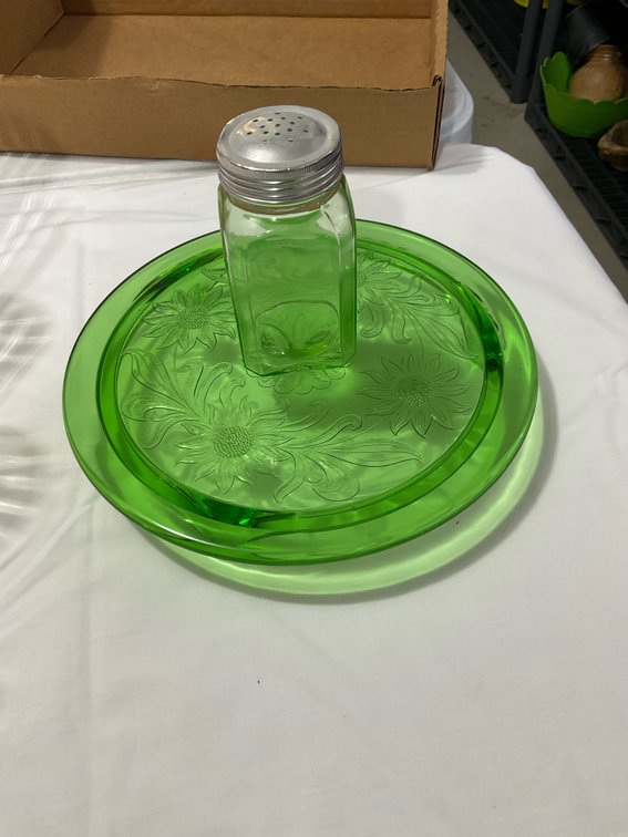 Green  depression glass
