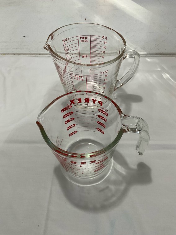 Fire King and Pyrex measuring cups