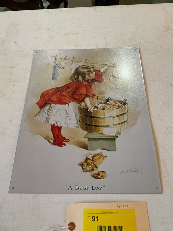 Laundry tin sign