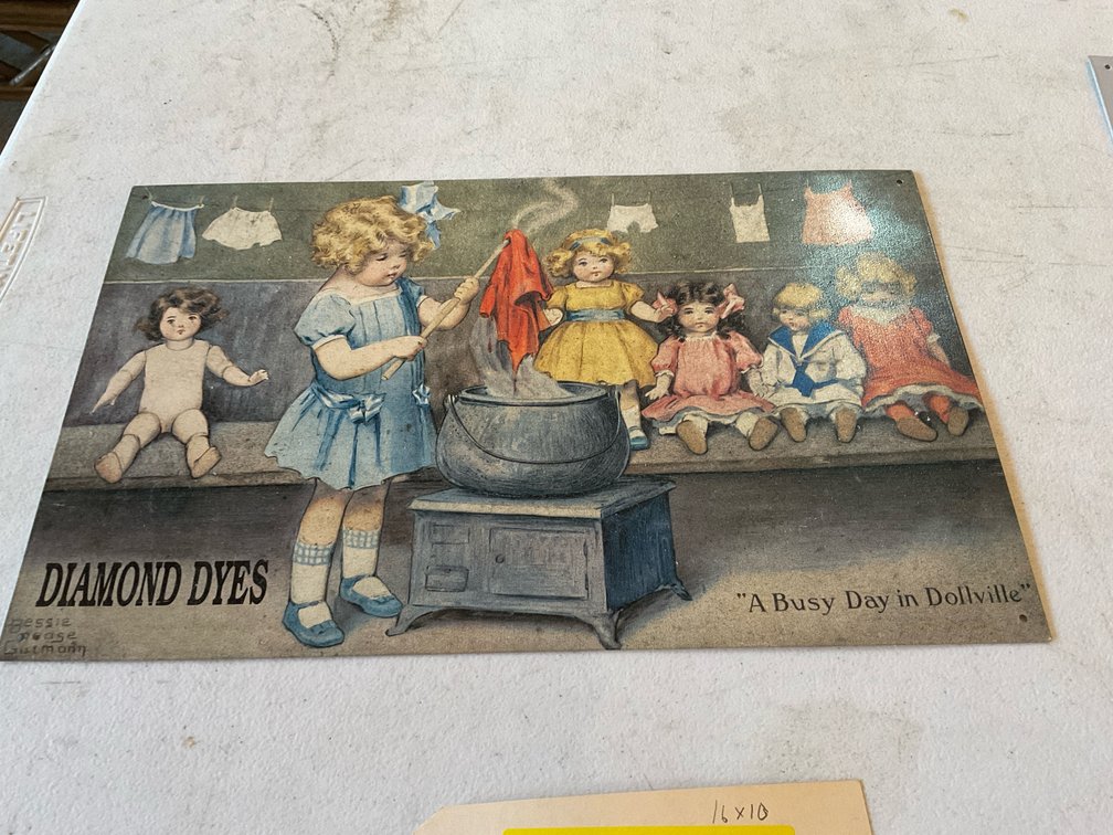 Laundry tin sign