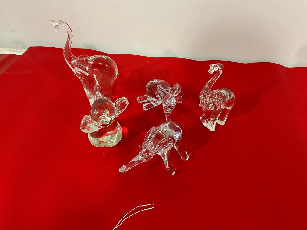 Leaded glass elephant collection