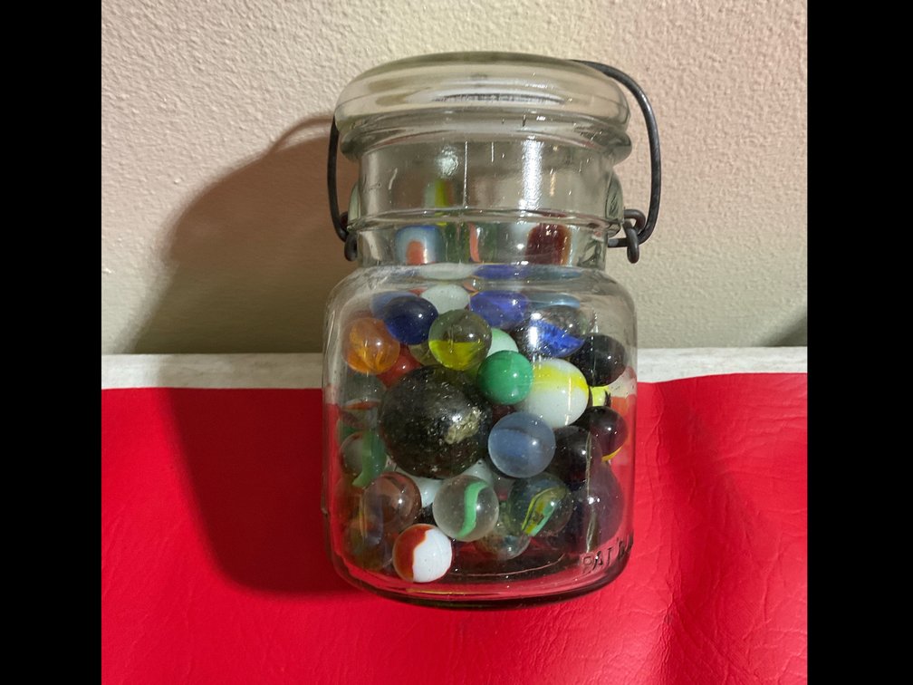 Jar with marbles