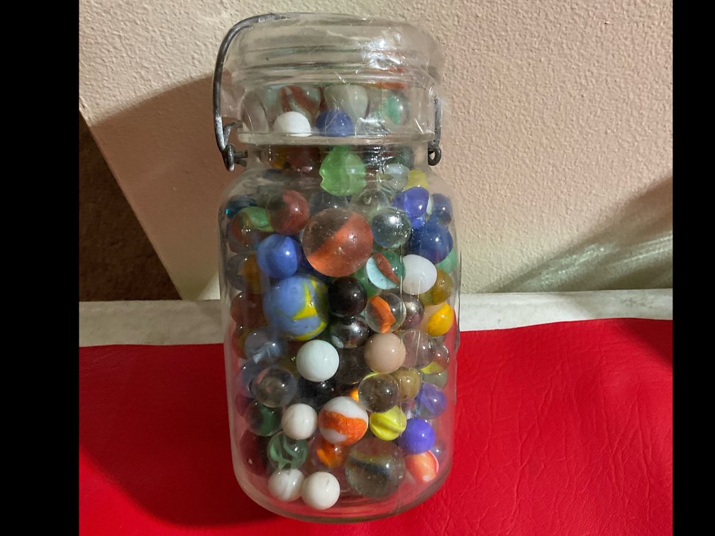 Jar with marbles