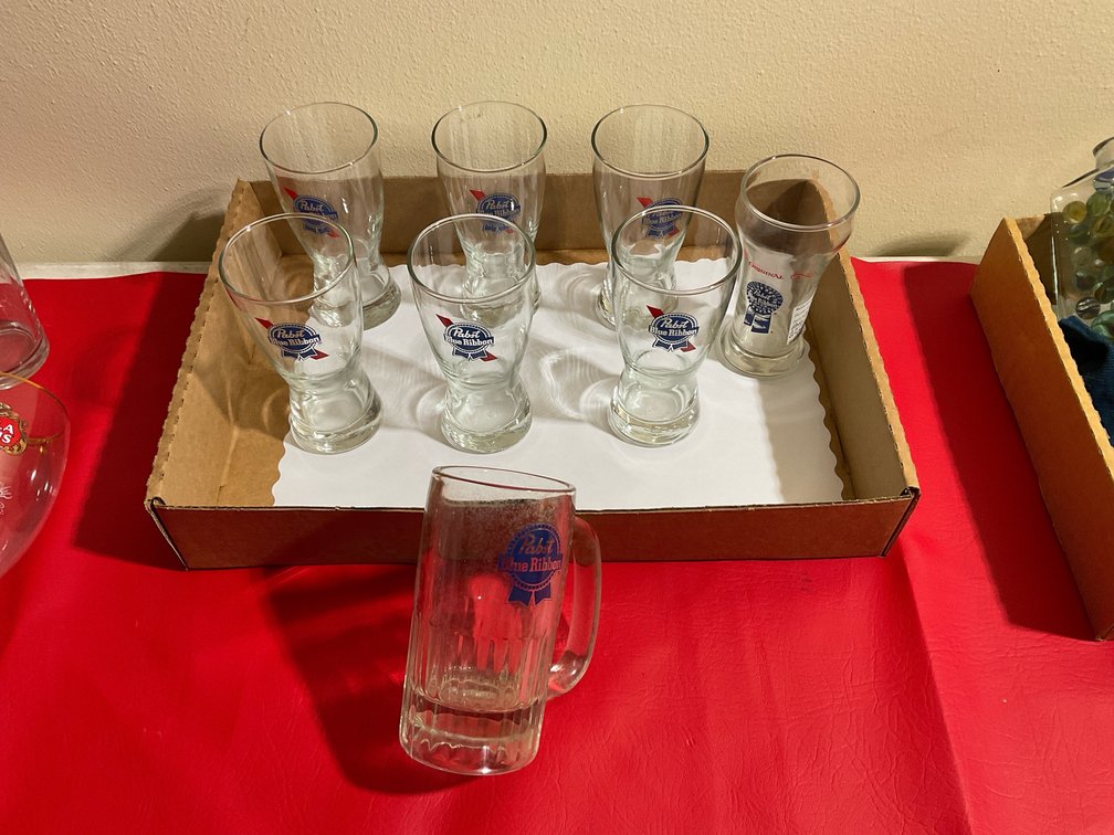 Pabst Blue Ribbon bar glasses