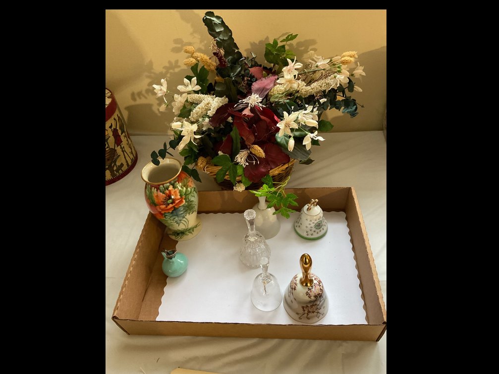 Miscellaneous bells, floral basket