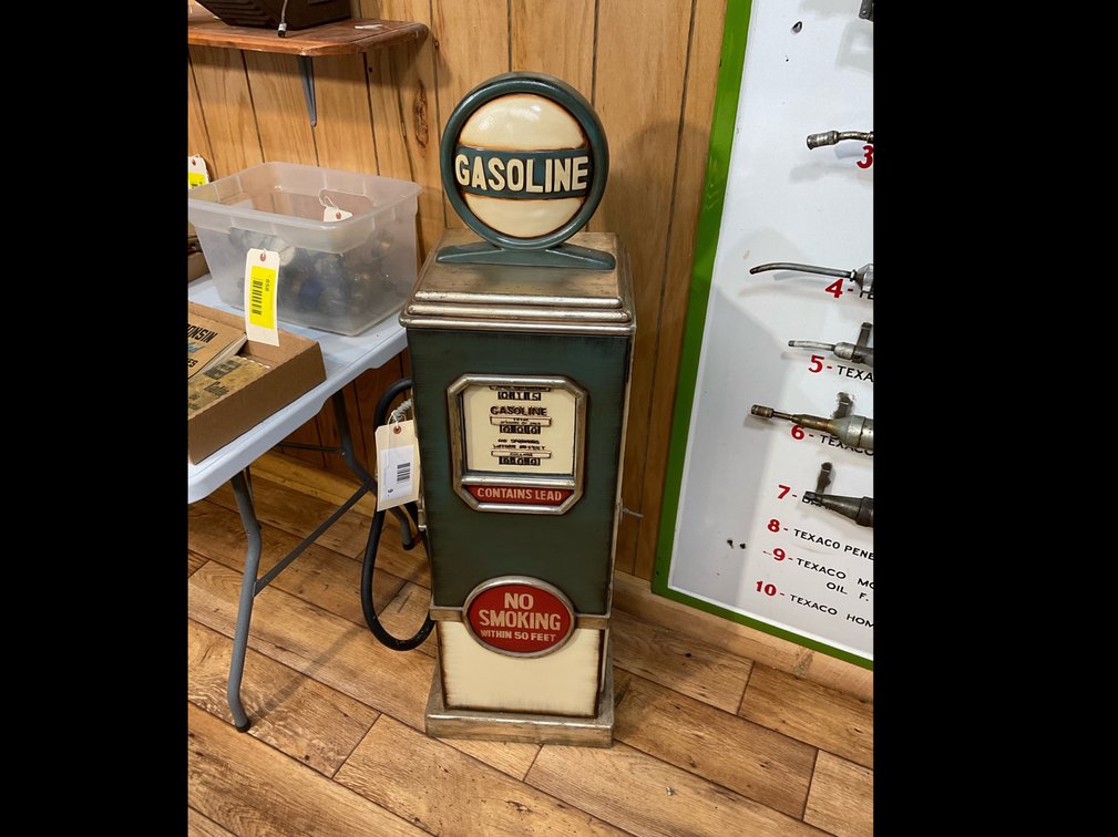Vintage gasoline pump cabinet