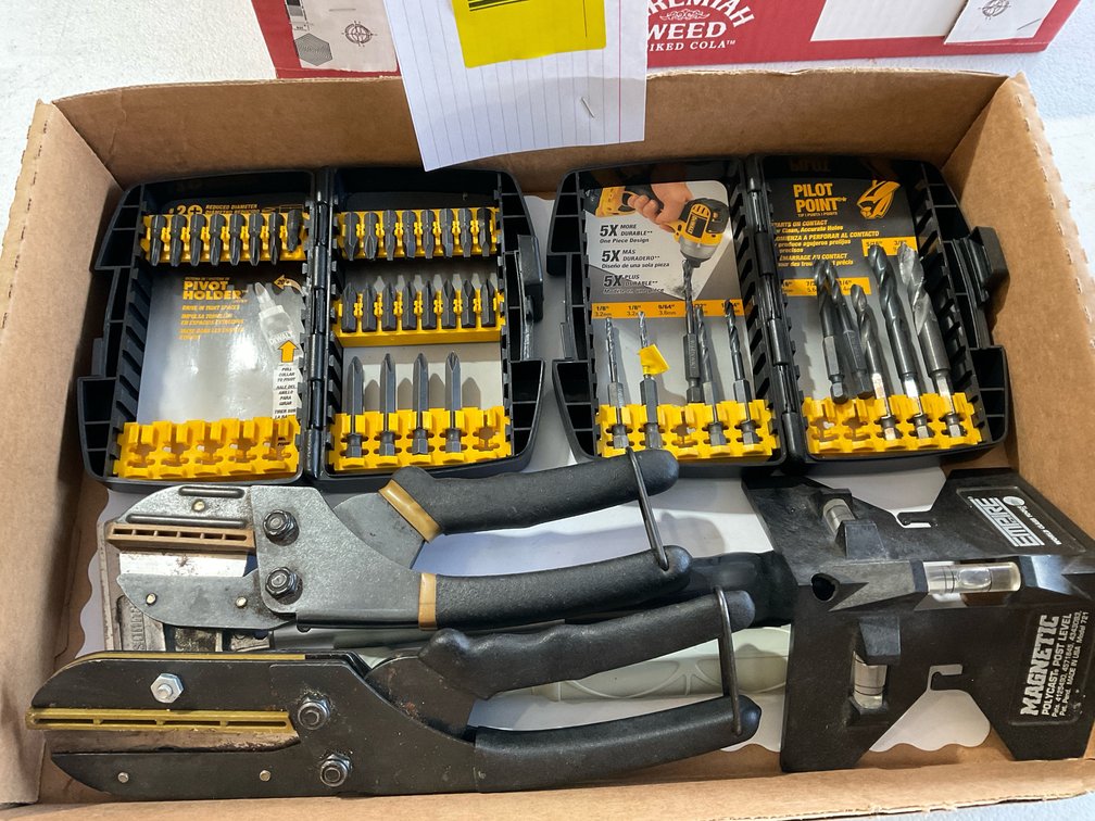 DeWalt drills/bits, miscellaneous tools