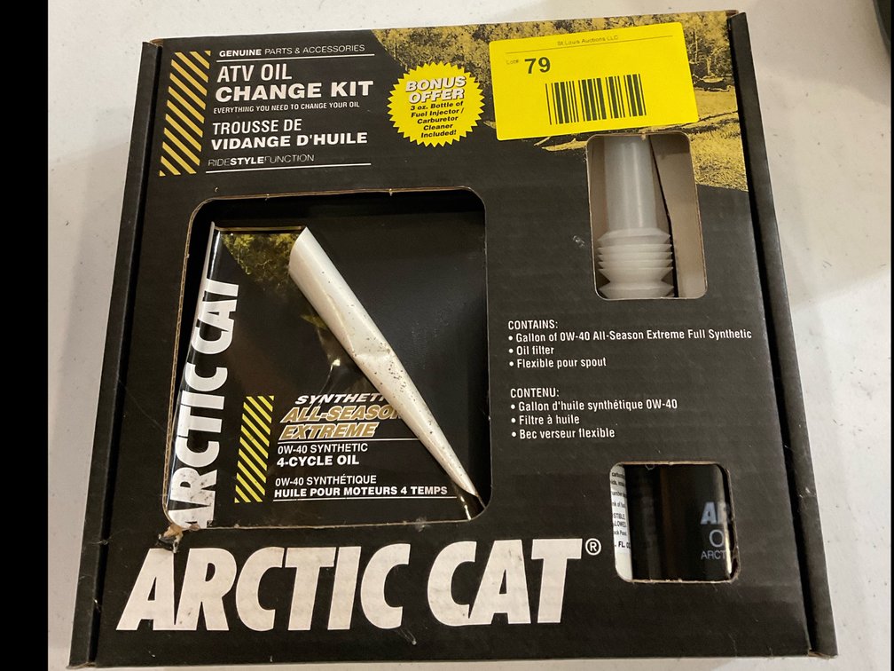 Arctic Cat oil change kit, ATV