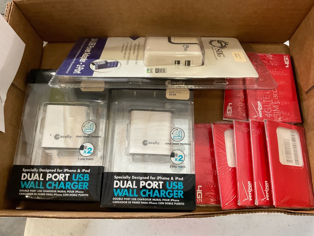 Dual port USB chargers Verizon SIM cards