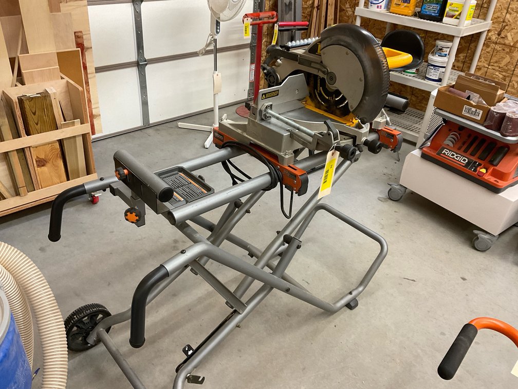  DeWalt miter saw with Ridgid stand