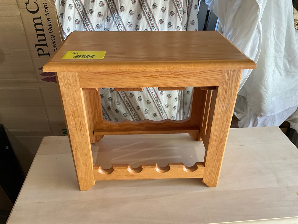 Custom four bottle wine rack