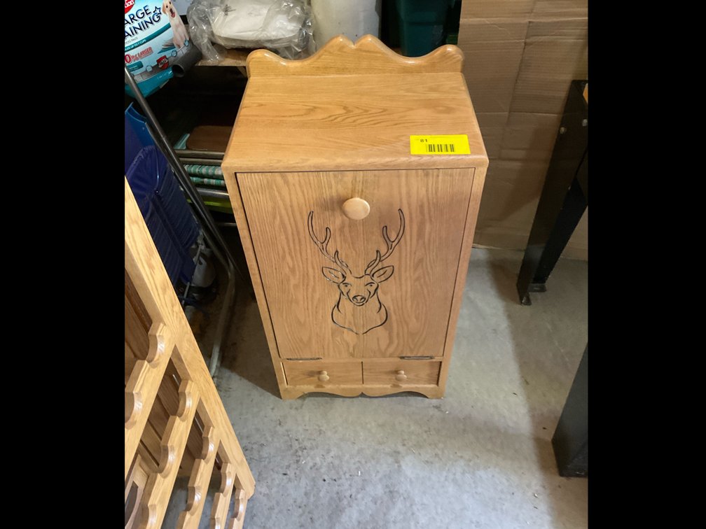 Custom oak trashcan