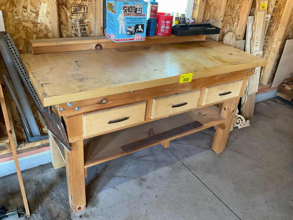 68" workbench with drawers
