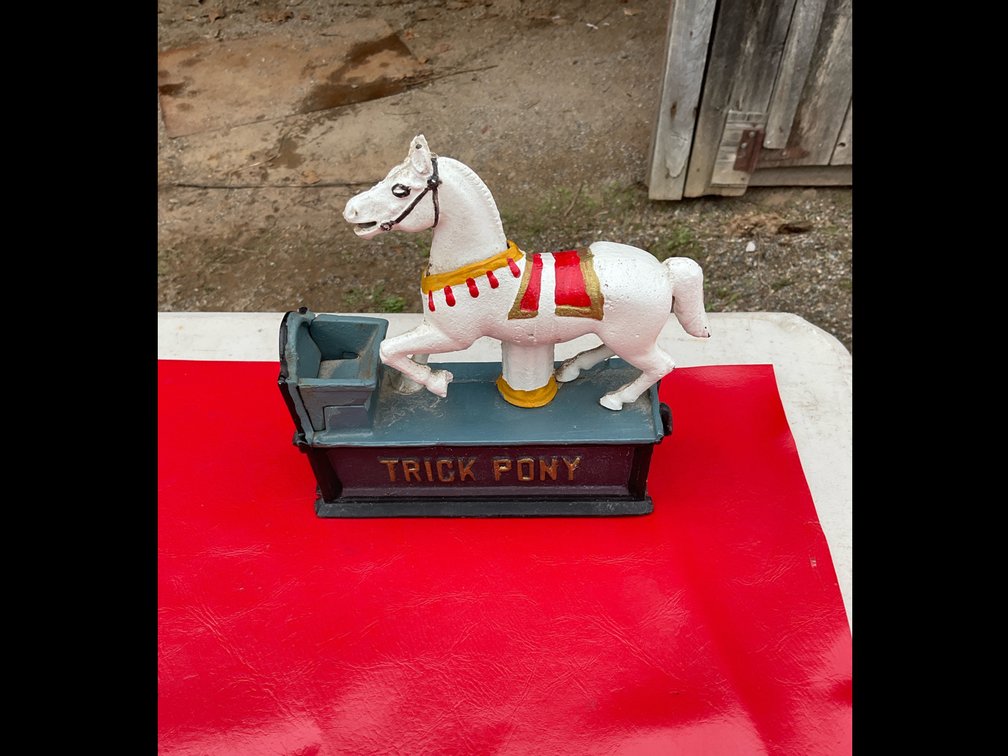 Cast iron horse bank