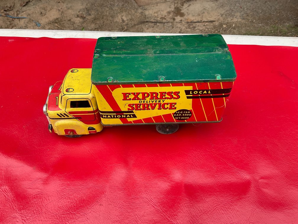 Vintage metal delivery truck