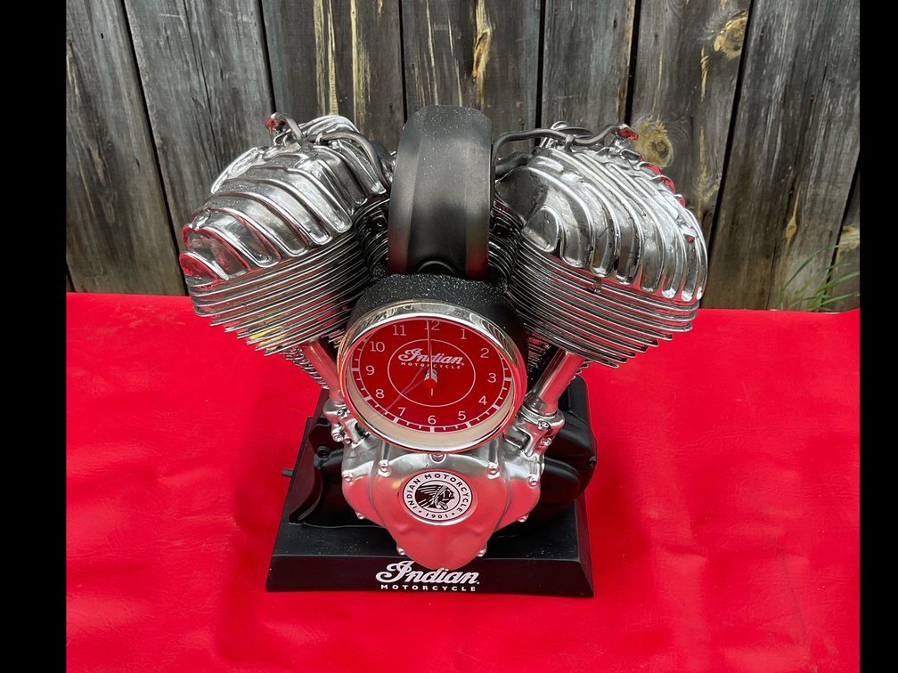 Indian motorcycle engine clock