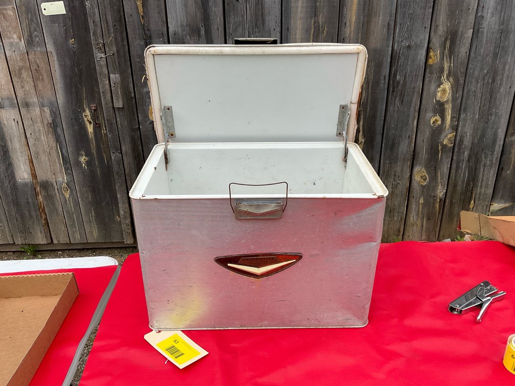 Vintage aluminum cooler