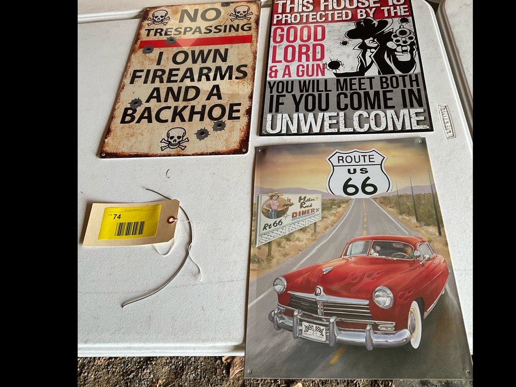 Miscellaneous metal signs