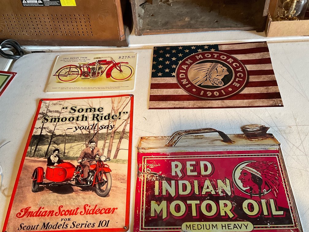 Indian motorcycle metal signs