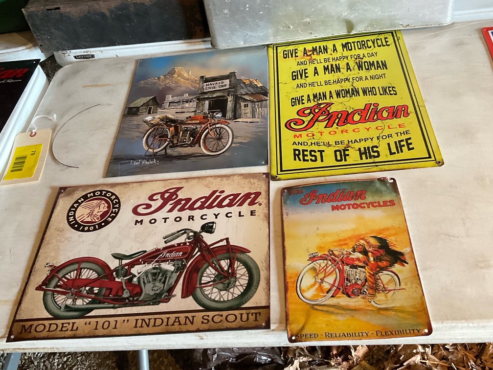 Indian motorcycle metal signs