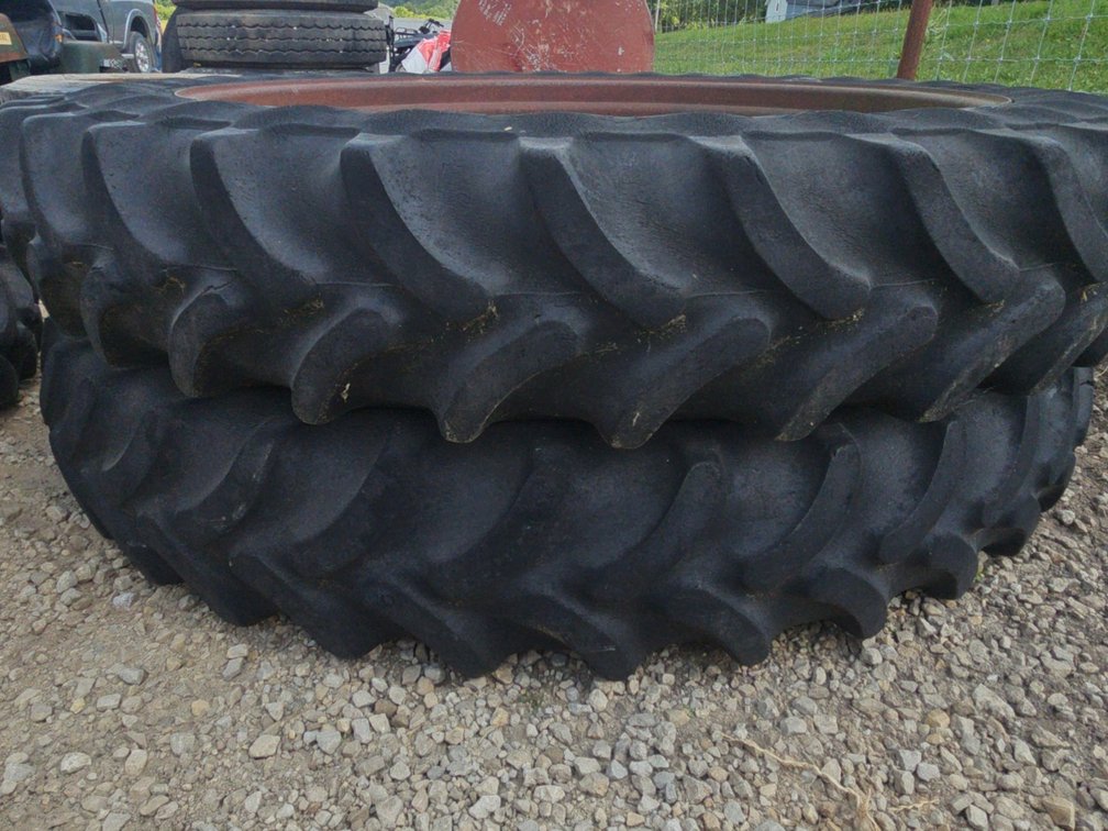 PAIR OF 12.4-54 TIRES ON 10 BOLT RIMS