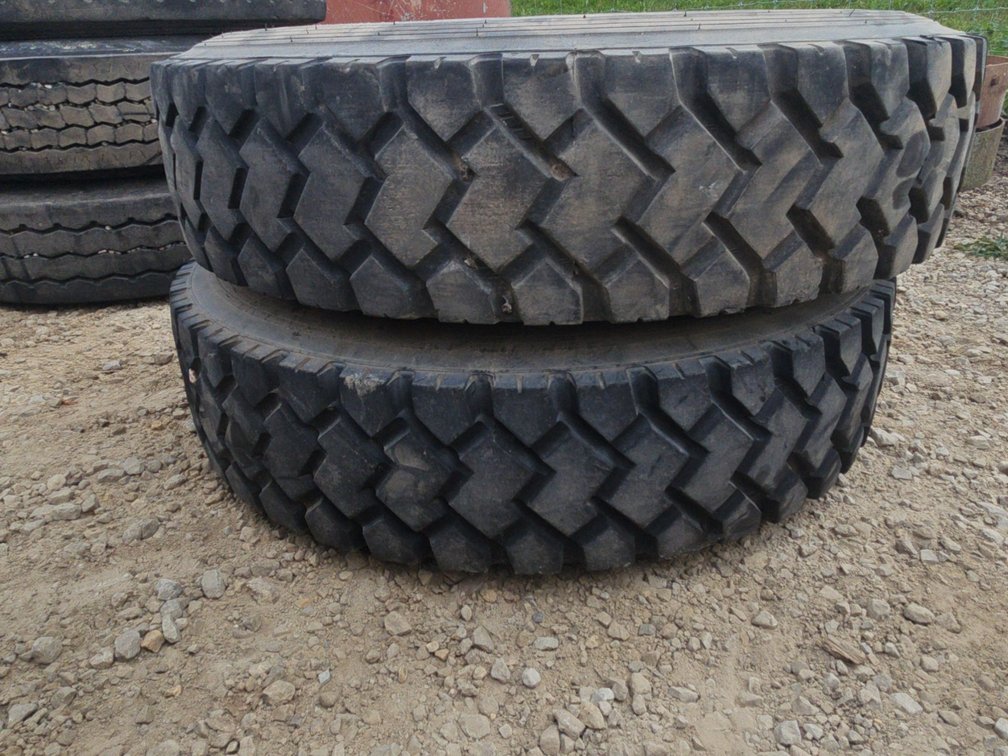 2- 10.00R 20 TIRES ON DAYTON RIMS