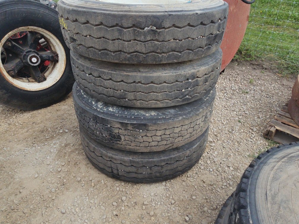 4- 11R 22.5 TIRES ON DAYTON RIMS
