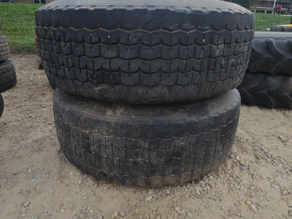 2- 385/65 R 22.5 TIRES ON DAYTON RIMS
