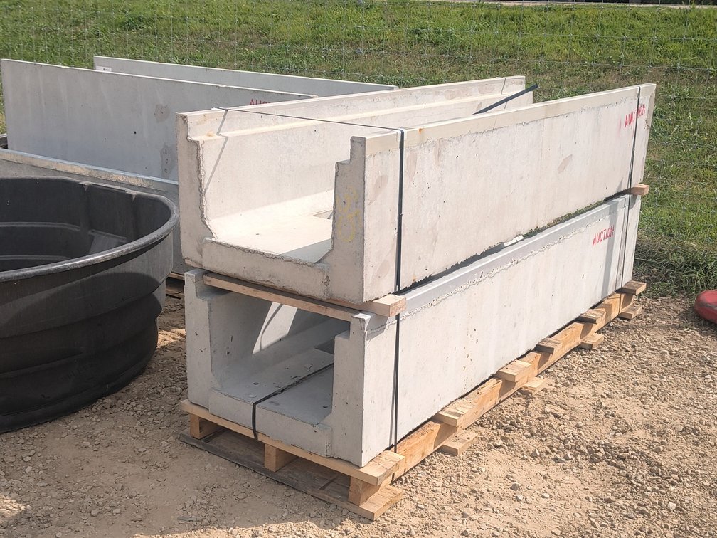 PAIR OF CONCRETE TRENCHES 29" X 19" X 8'