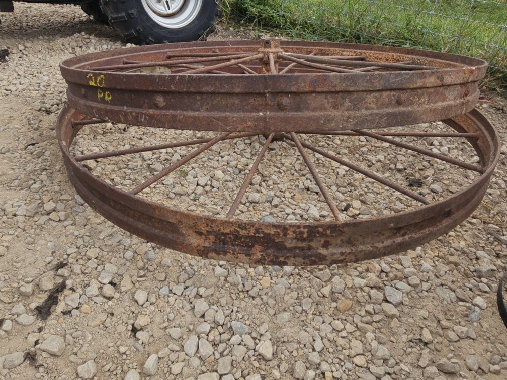 PAIR OF ANTIQUE STEEL WHEELS 48"
