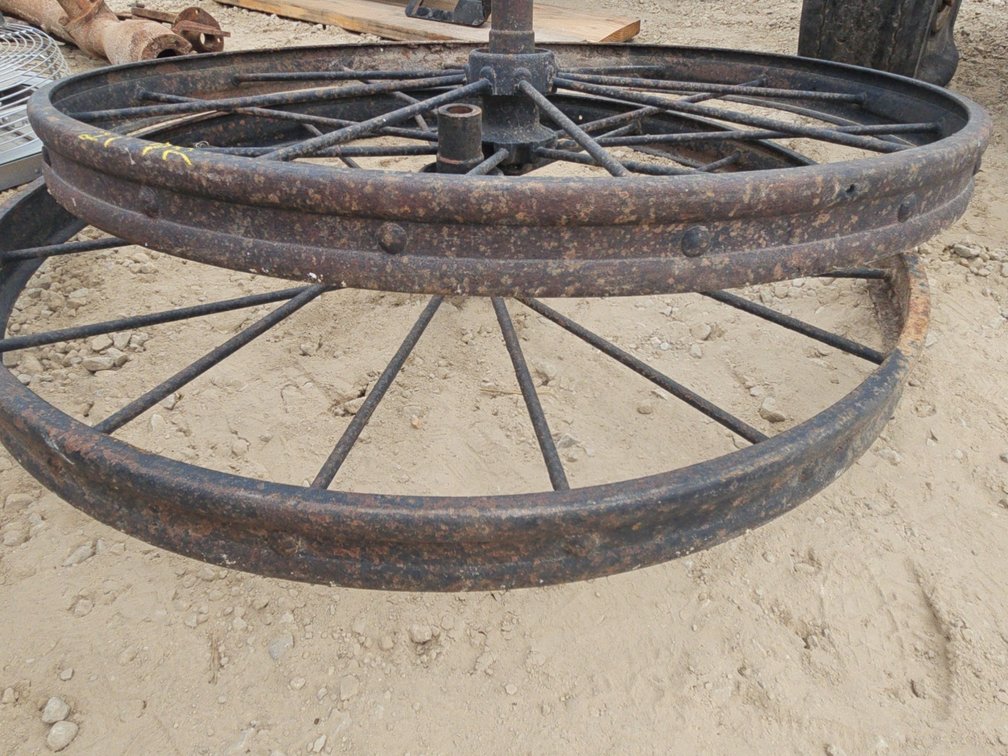 PAIR OF ANTIQUE STEEL WHEELS 46"