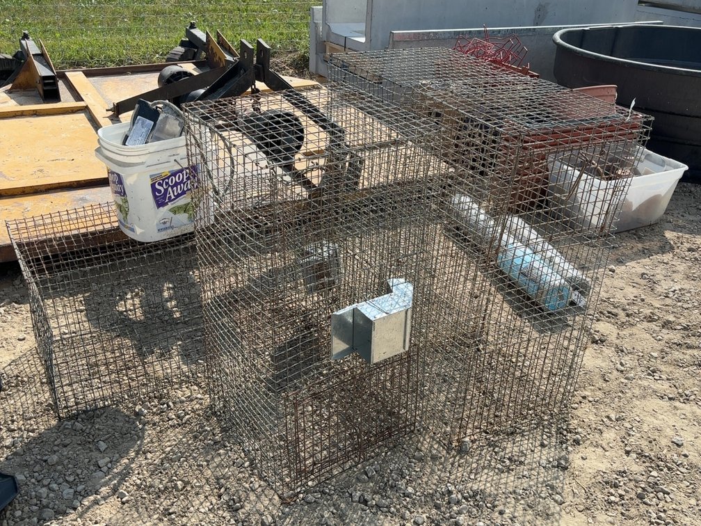 (4) RABBIT CAGES W/ RABBIT CARE ITEMS