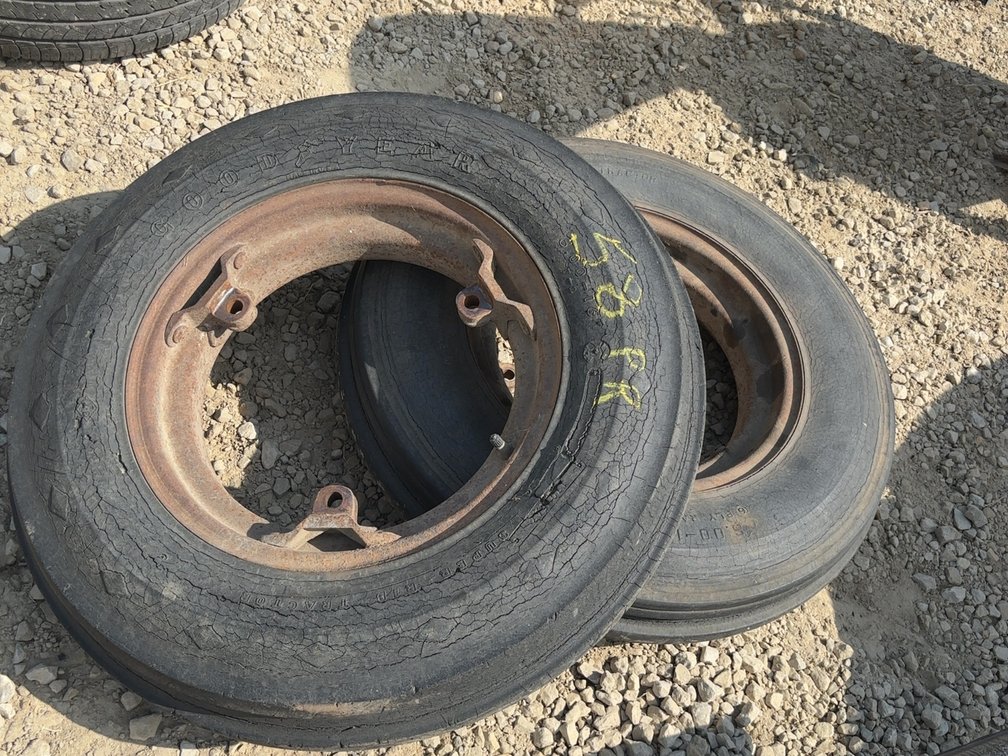 PAIR OF FARMALL M 6.00-16 TRACTOR FRONT WHEELS