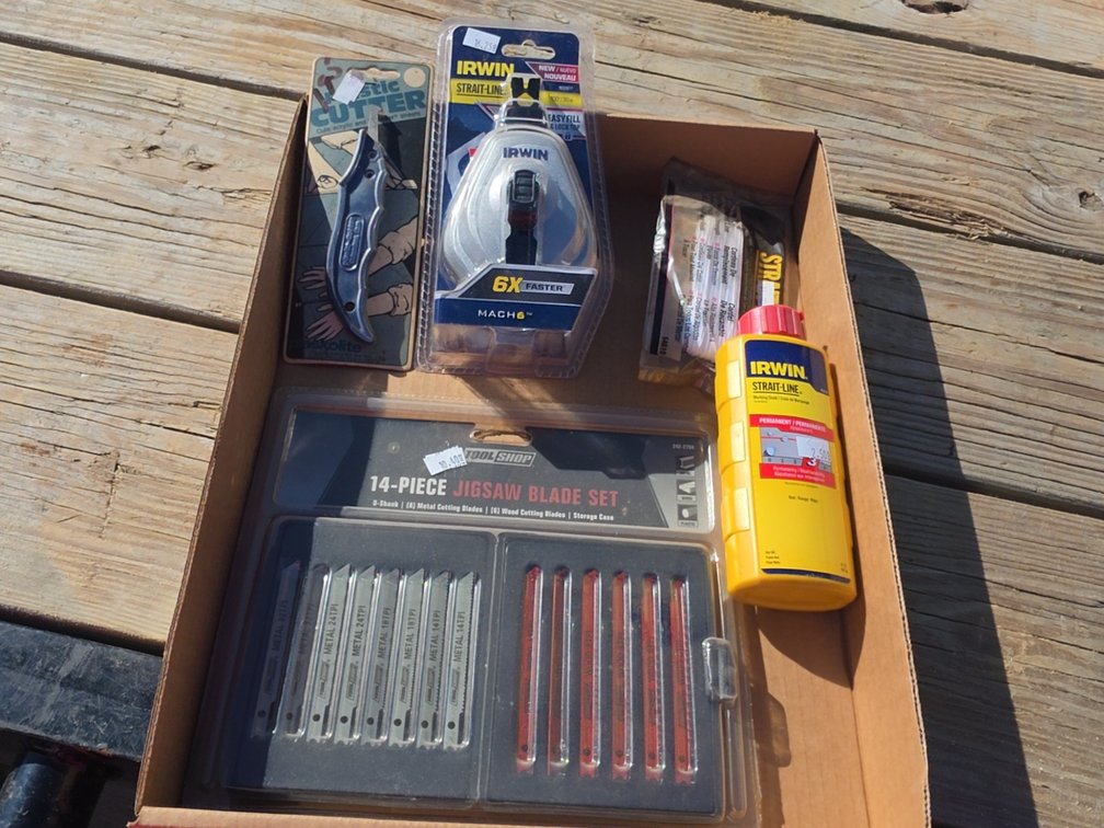 JIG SAW SET, MARKING CHALK, ETC