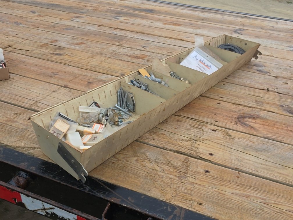 METAL BIN W/ ASSORTED HARDWARE & ETC