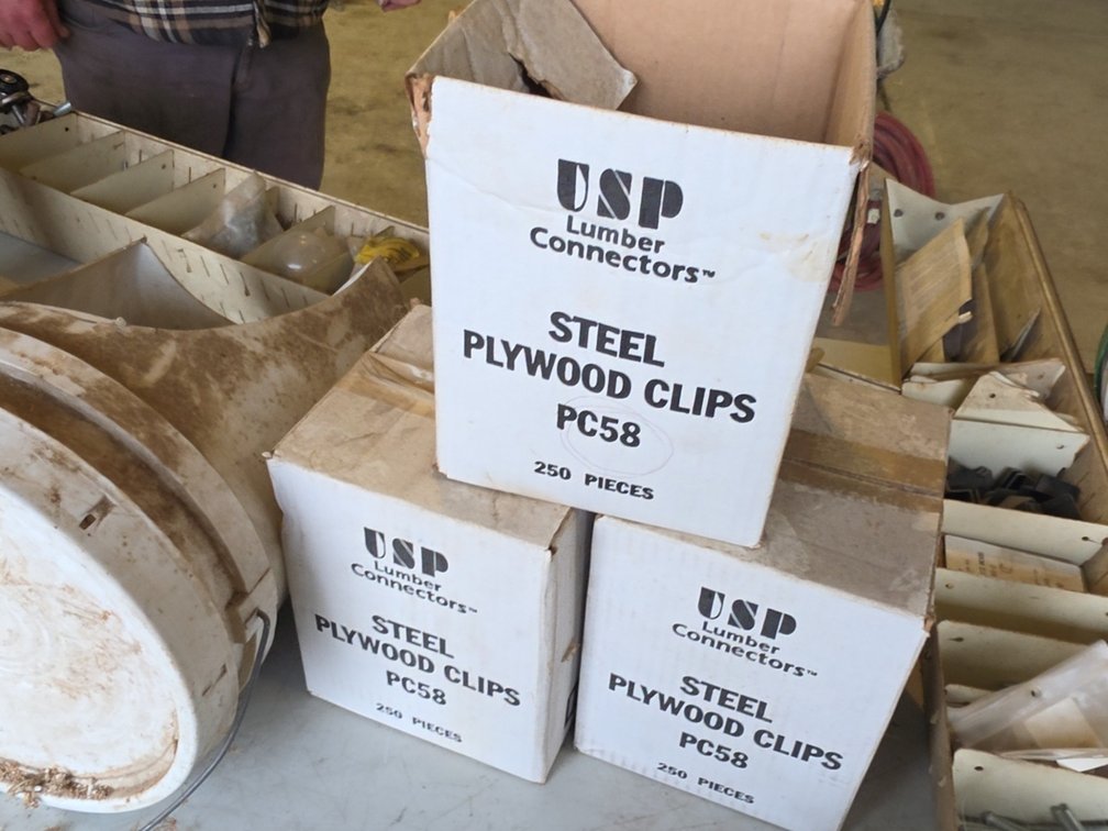 (3) BOXES STEEL PLYWOOD CLIPS