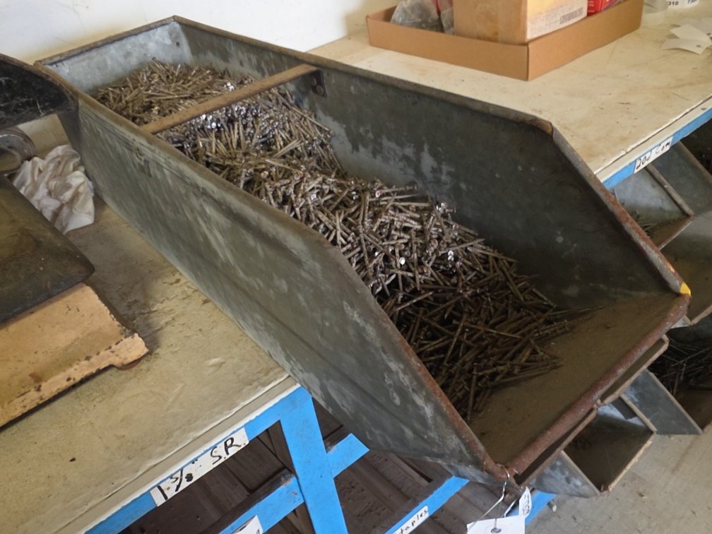 6D 2" DOUBLE HEADED NAILS IN STEEL BIN