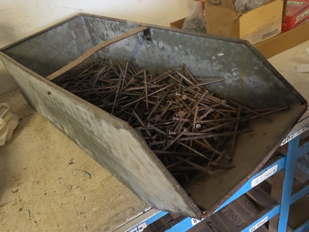16D 6" NAILS IN STEEL BIN