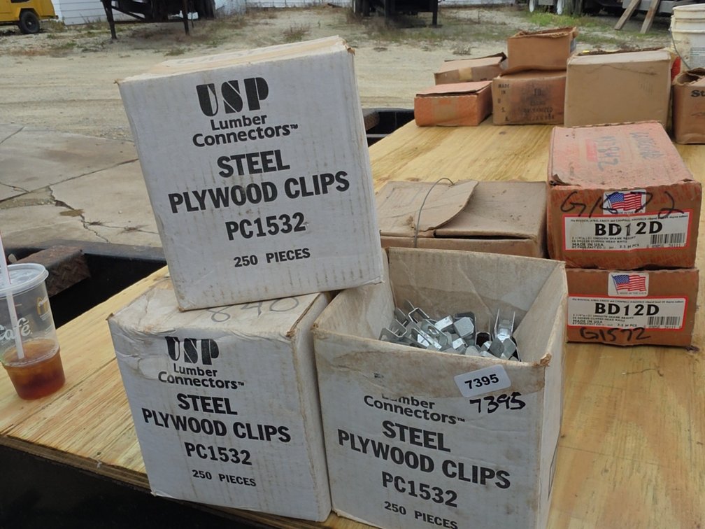 (3) BOXES STEEL PLYWOOD CLIPS