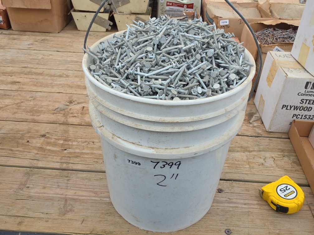 LARGE PAIL OF 2" TIN NAILS