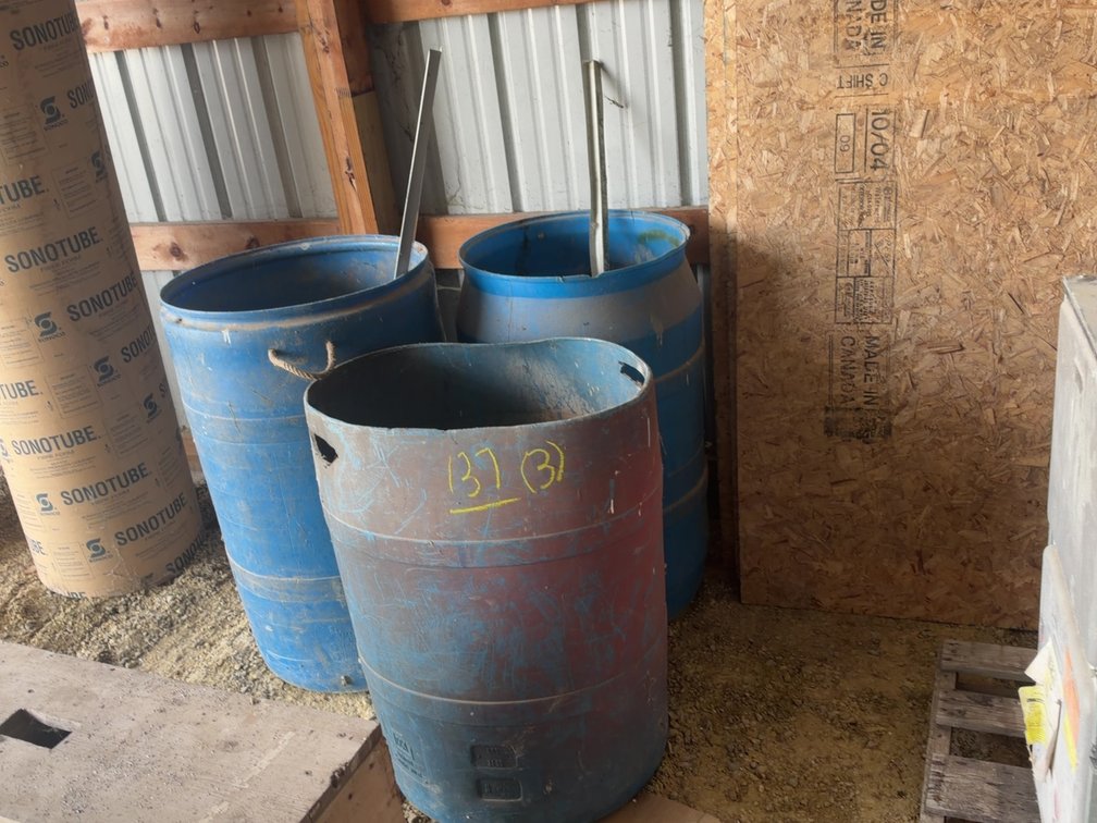(3) POLY TRASH BARRELS