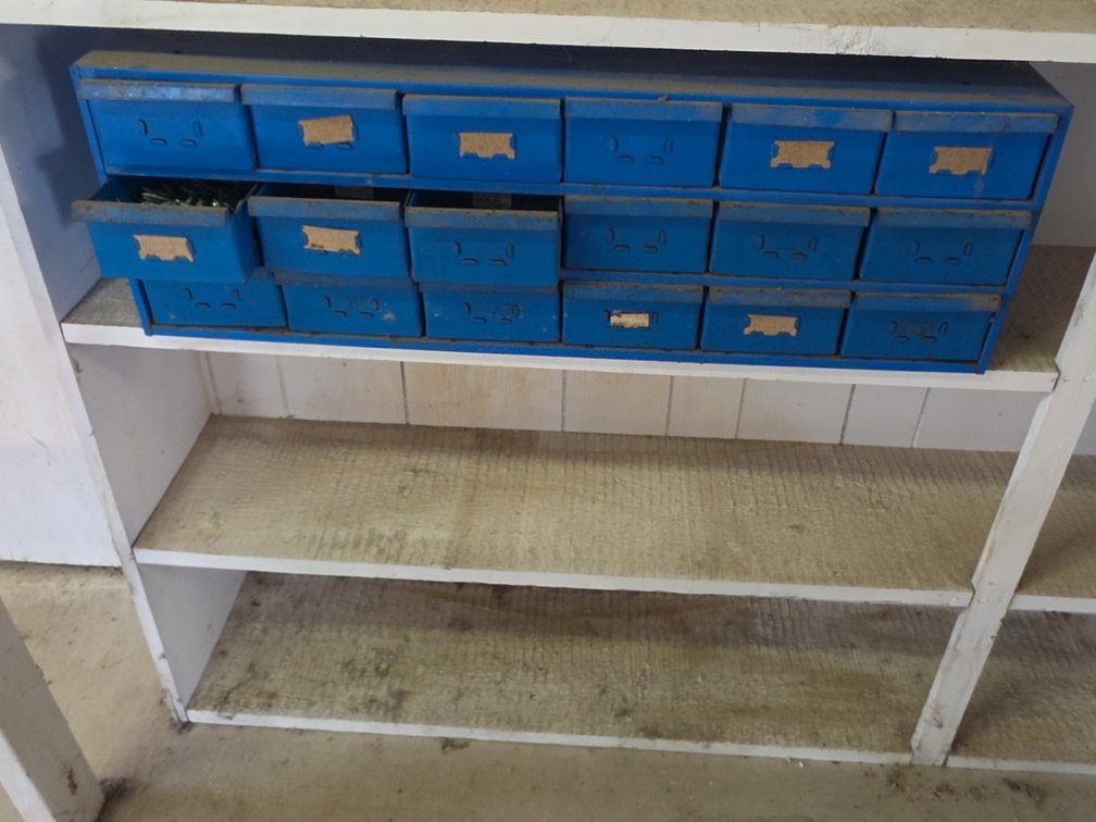 BOLT BIN WITH ASSORTED SCREWS